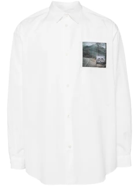 Undercover logo-patch cotton shirt White UC2D44011