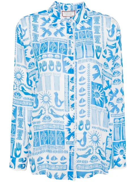 Johnny Was Acantha shirt Blue W192242