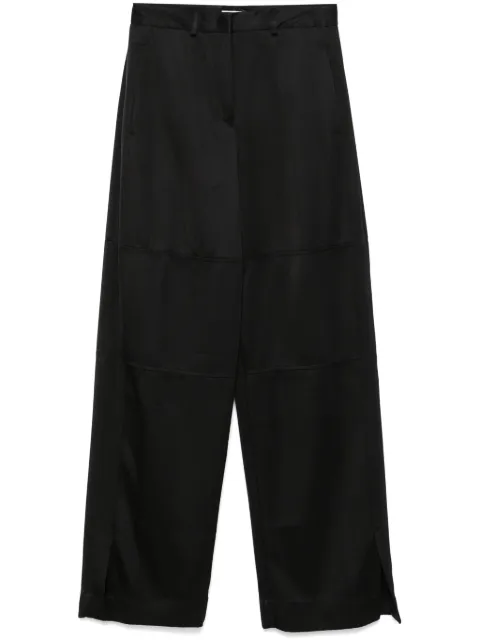 Jil Sander silk twill trousers Black J03KA0270J65112