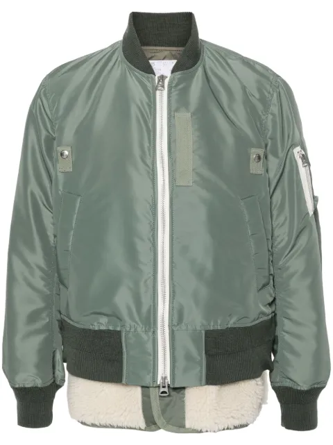 sacai twill bomber jacket Green 2403450M