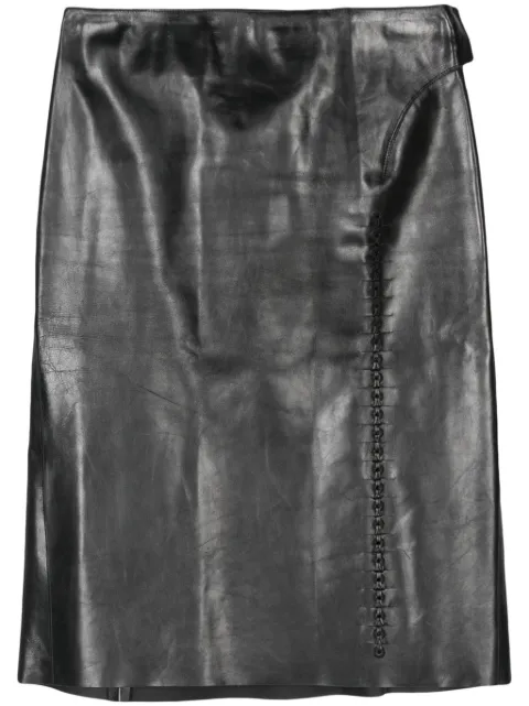 Gucci Pre-Owned 2010s leather midi skirt Black GUC580BT