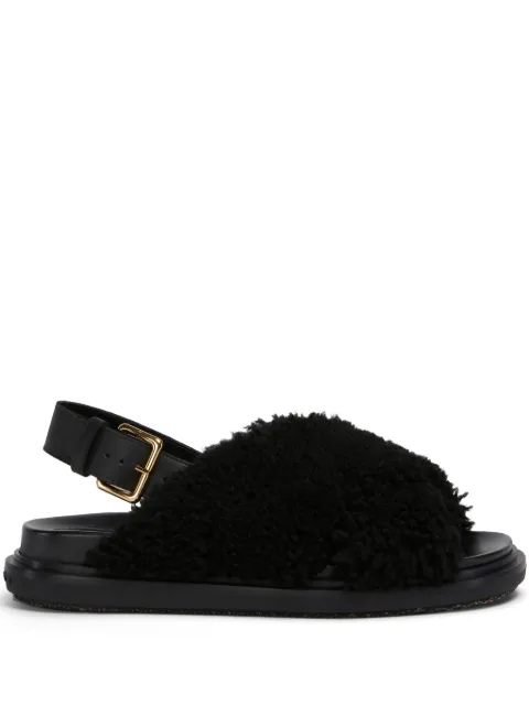 Marni Fussbett shearling sandals Black FBMS005801P9093