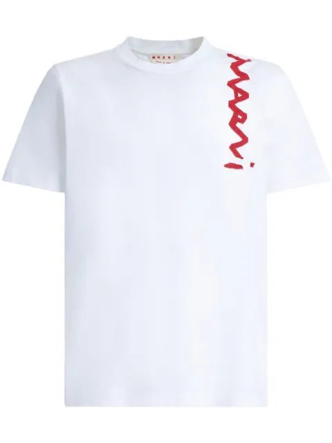 Marni Lettering-deteiling t-shirt White HUMU0198X3UTC017