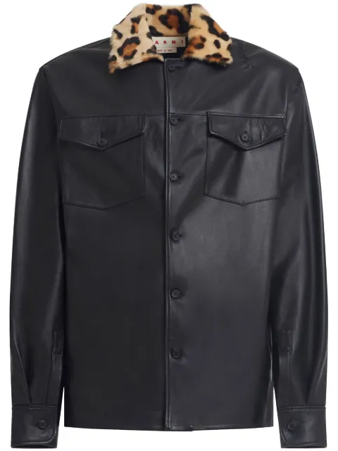 Marni leather shirt Black CUMY0025Q1ULA736