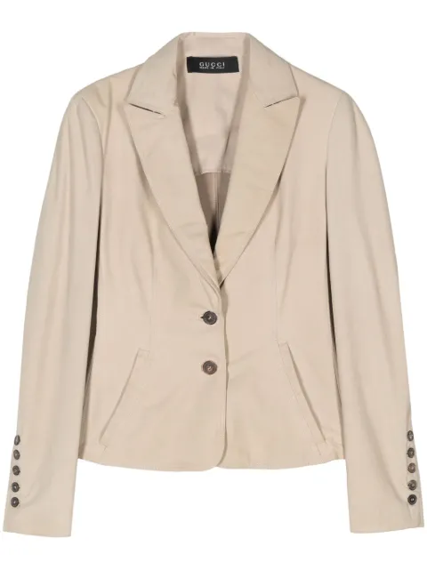 Gucci Pre-Owned 2000s leather jacket Neutrals GUC900BS
