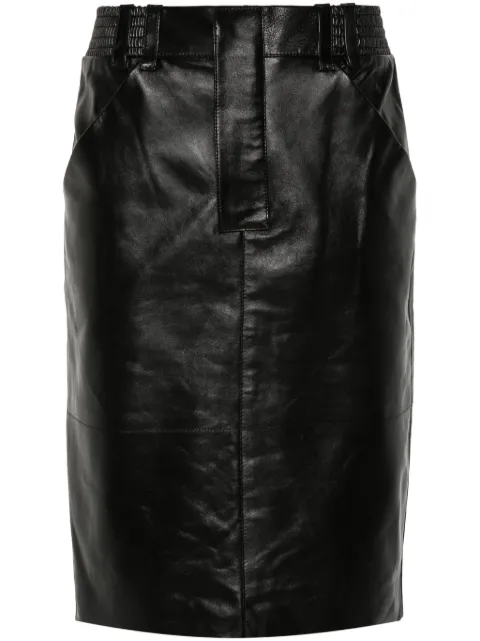 Saint Laurent leather pencil skirt Black 803422YC2TE