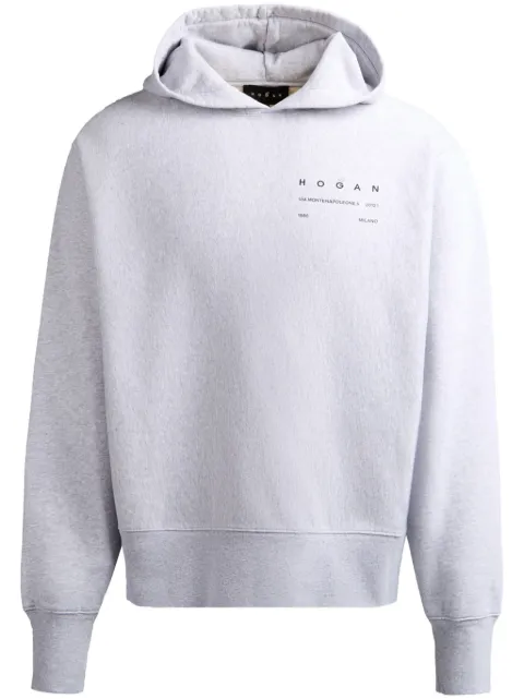 Hogan logo-print cotton hoodie Grey KQUB5492010WNT