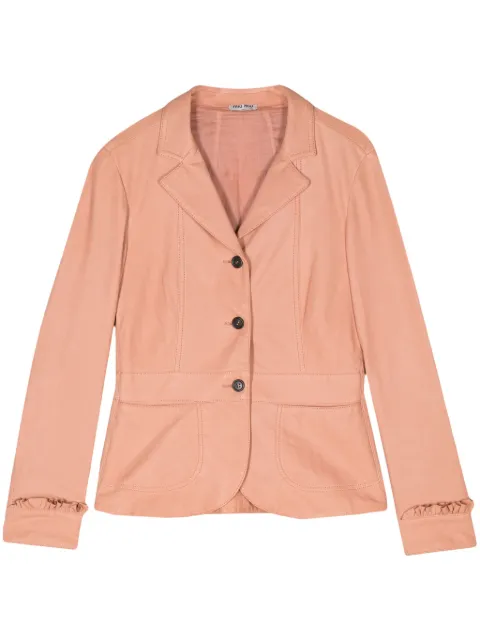 Miu Miu Pre-Owned 2010s ruffled-trim jacket Pink MIU900BR