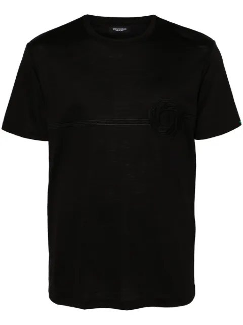 Stefano Ricci logo-embroidered T-shirt Black MNH4303590WV