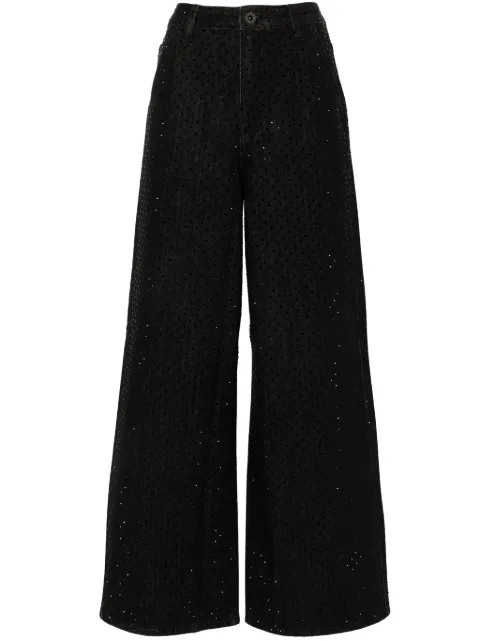Self-Portrait rhinestone-embellished jeans Black AW24805PB