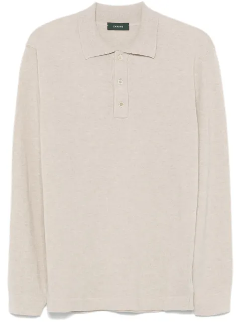 Zanone marl-knit polo shirt Neutrals 810102ZY270