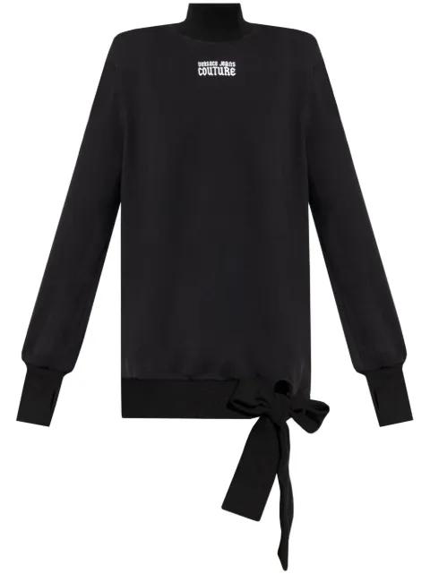 Versace Jeans Couture logo-print cotton mini dress Black 77HAO972F0010