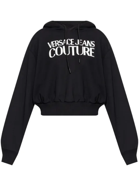 Versace Jeans Couture logo-print cotton hoodie Black 77HAIE08CF00E