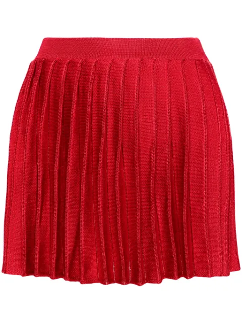 Self-Portrait pleated knitted mini skirt Red AW24083SKR