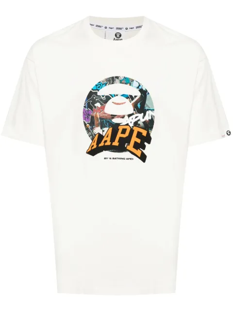 AAPE BY *A BATHING APE® logo-printed cotton T-shirt Neutrals ATE1551XXN