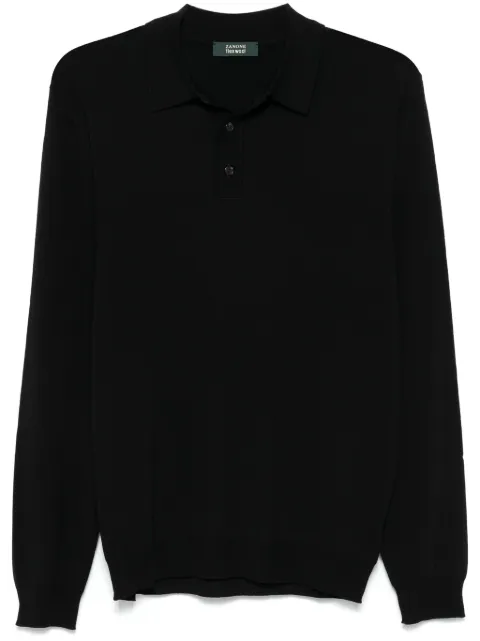 Zanone fine-knit polo shirt Black 810102Z0290