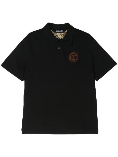 Just Cavalli logo-embroidered polo shirt Black 77OAG6A1CJ706