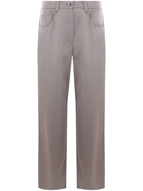Brunello Cucinelli wide cady-satin trousers Grey MPH38P8476C1715