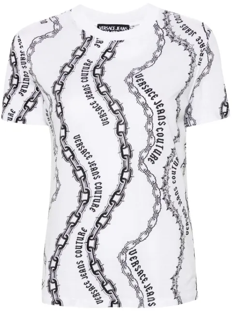 Versace Jeans Couture logo-chain T-shirt White 77HAH613JS365