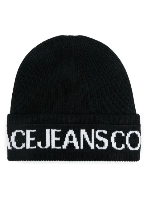 Versace Jeans Couture logo-intarsia beanie Black 77HAZK40ZG020