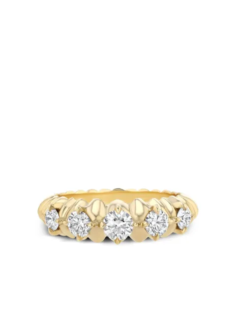 Lizzie Mandler Fine Jewelry 18kt yellow gold Crescent diamond ring Gold R555WD