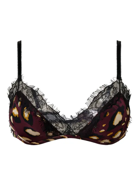 TWINSET animal-print lace-trimmed bra Red 232LL6N22