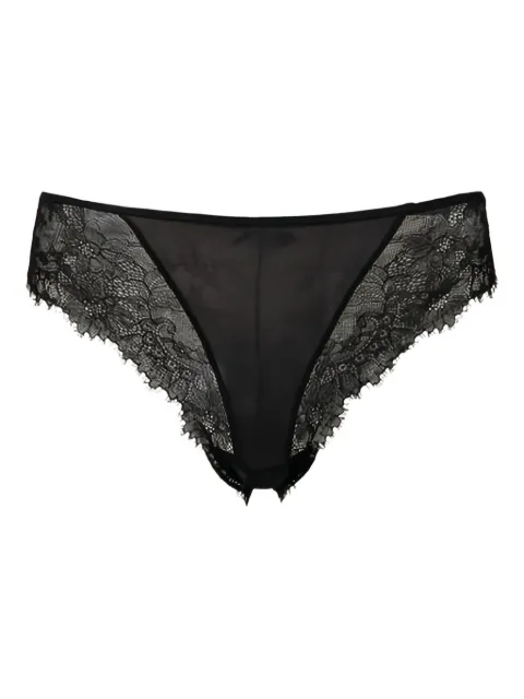 TWINSET lace-panelled satin briefs Black 232LL6C77