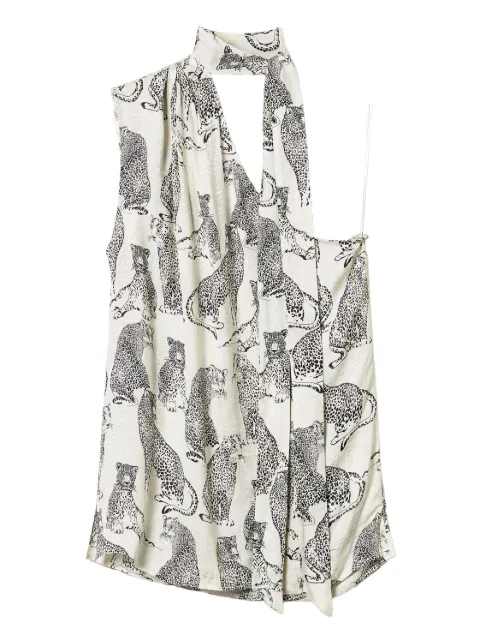 TWINSET graphic-print one-shoulder blouse White 242TP2231