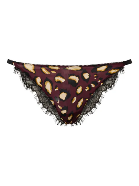 TWINSET animal-print lace-trimmed briefs Red 232LL6N77