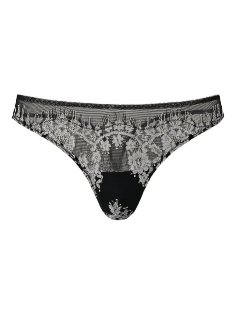TWINSET lace-insert G-string thong Black 232LL6B88