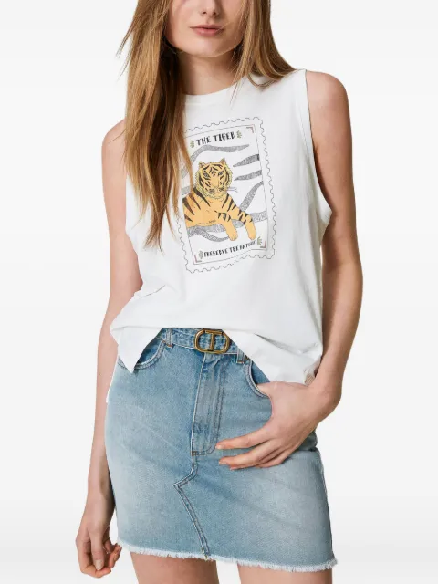 TWINSET tiger-print sleeveless vest White 241TT2410