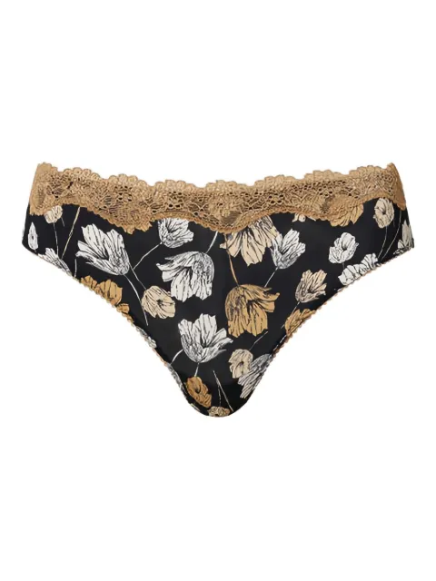 TWINSET floral-lace briefs Black 232LI6C77