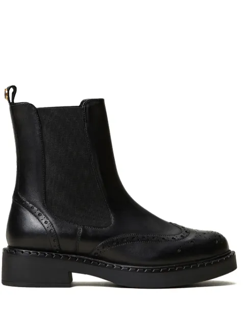 TWINSET 40mm leather Chelsea boots Black 242TGT090
