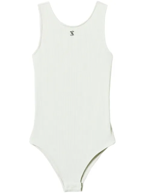 TWINSET x Myfo ribbed logo-plaque bodysuit White 242AM2070