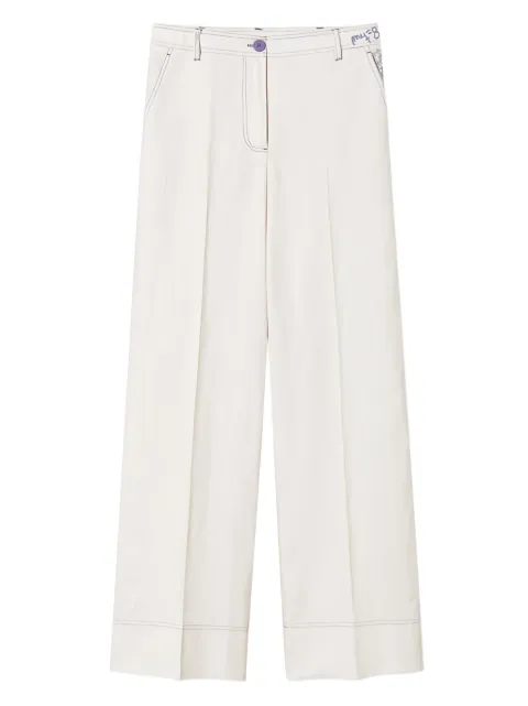 TWINSET floral-embroidered palazzo pants White 241AQ2061