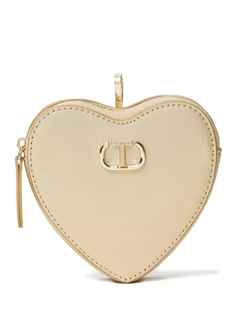 TWINSET heart-shaped zip-around purse Gold 241TH7042