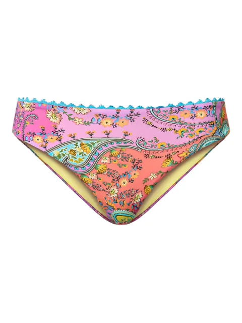 TWINSET paisley-print scalloped bikini bottom Pink 241LBMB77
