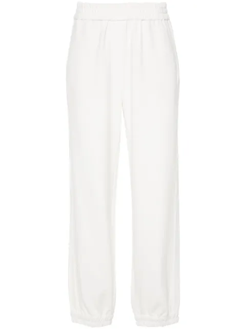 Brunello Cucinelli jersey track pants White MN05NHR399C7220