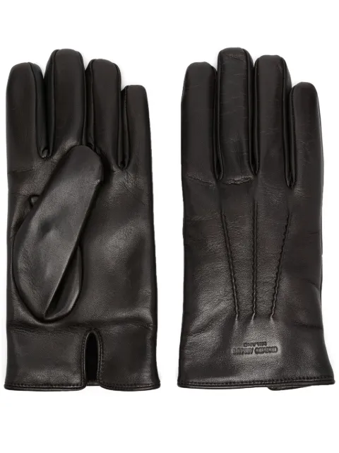 Giorgio Armani leather gloves Brown 7441332F203