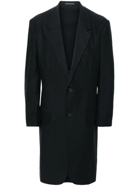 Yohji Yamamoto graphic-print coat Black HOJ64507