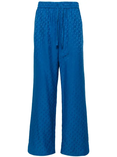 Off-White jacquard pyjama trousers Blue OMCP001F24FAB0014500