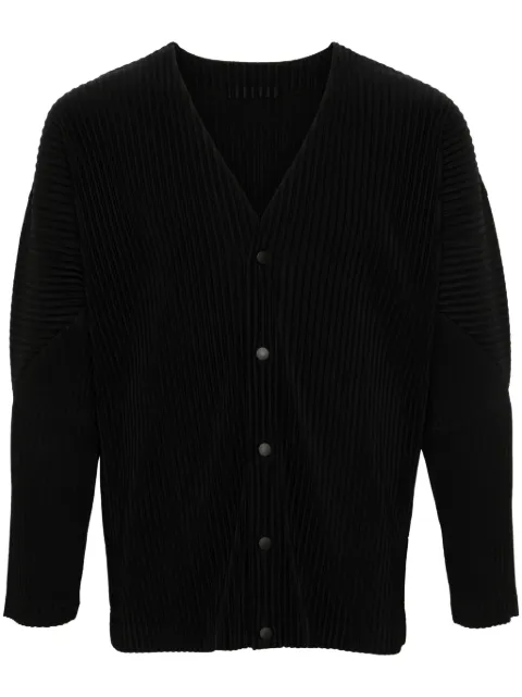 Homme Plissé Issey Miyake plissé-effect cardigan Black HP48JL441
