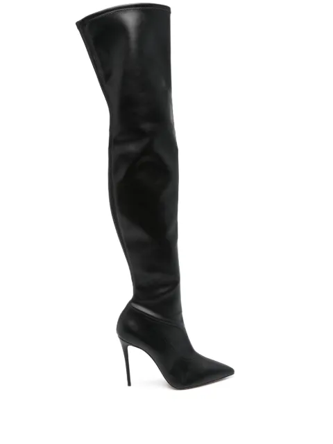 Casadei 100mm Julia boots Black 1T070Y1001LABBB