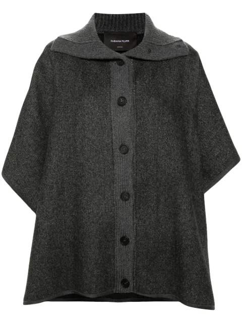Fabiana Filippi Filo Diamante diagonal double cape Grey CTD224F691L048
