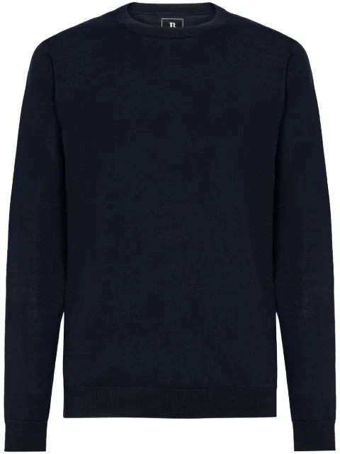 Boggi Milano merino-wool crew-neck sweater Blue BO24C000201