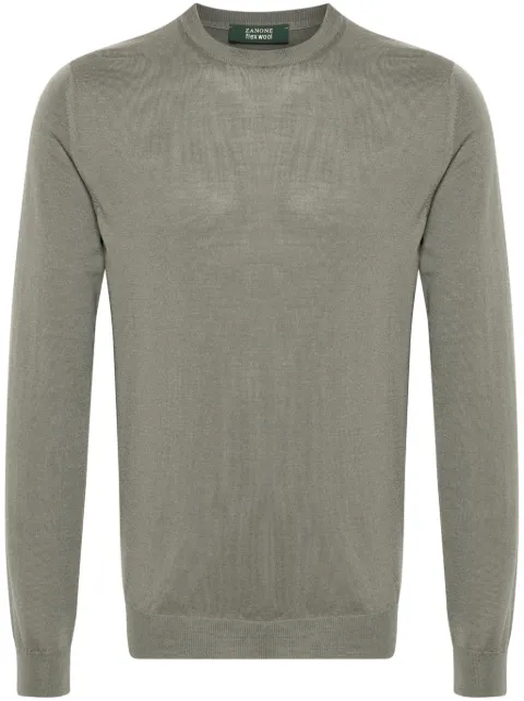 Zanone crew-neck knitted sweater Green 810104Z0290
