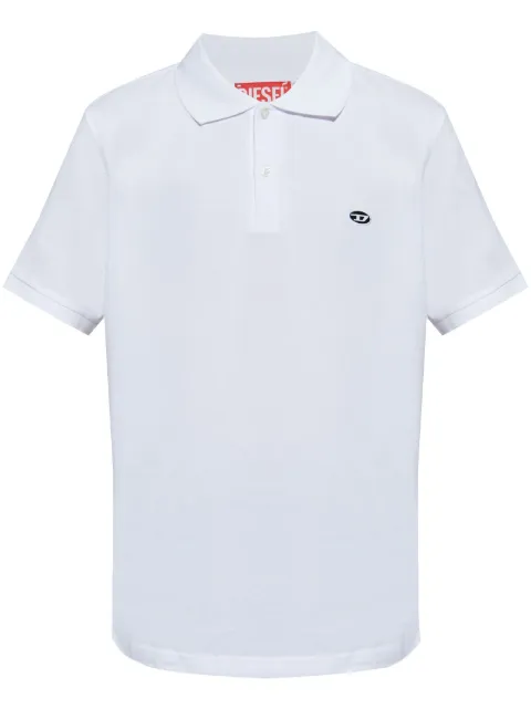 Diesel logo-appliqué cotton polo t-shirt White A150570AIJR