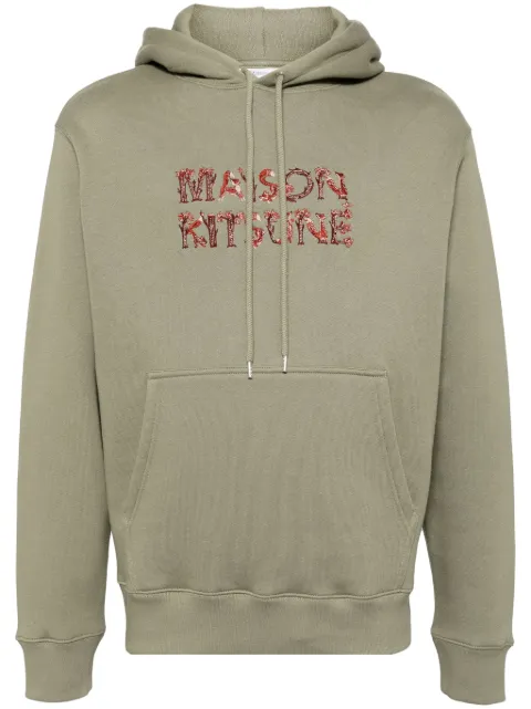 Maison Kitsuné Woodland Alphabet hoodie Green NM00704KM0307P131