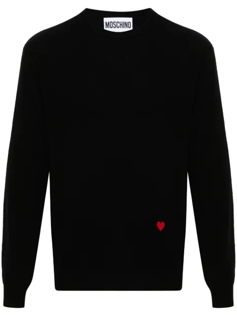 Moschino heart-intarsia sweater Black A09095209