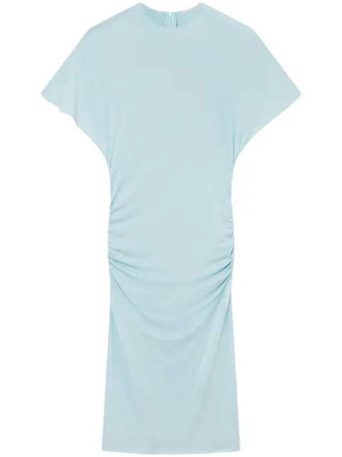Stella McCartney padded-shoulder short-sleeve midi dress Blue 6A04321EU550